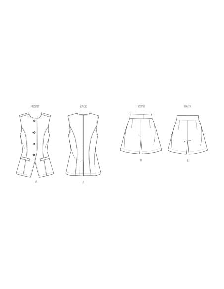Patron KnowMe 2125.K5 (36-44) - Veste & Shorts