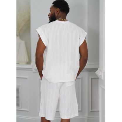 Patron KnowMe 2130.A (46-64) - Top et Shorts Homme 2