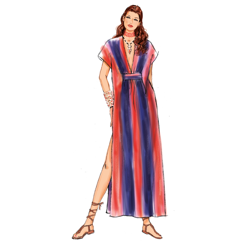 Patron New Look 6795 - Caftan deux longueurs