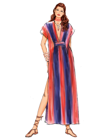 Patron New Look 6795 - Caftan deux longueurs