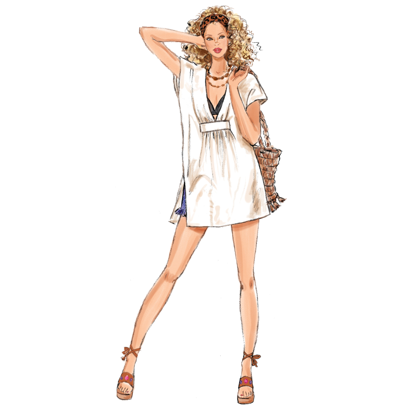 Patron New Look 6795 - Caftan deux longueurs
