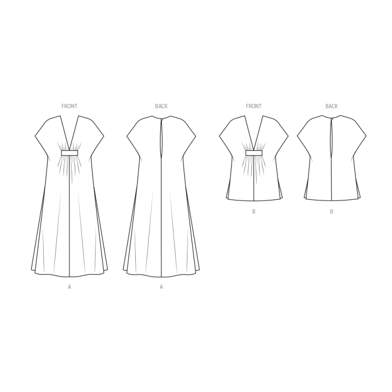 Patron New Look 6795 - Caftan deux longueurs