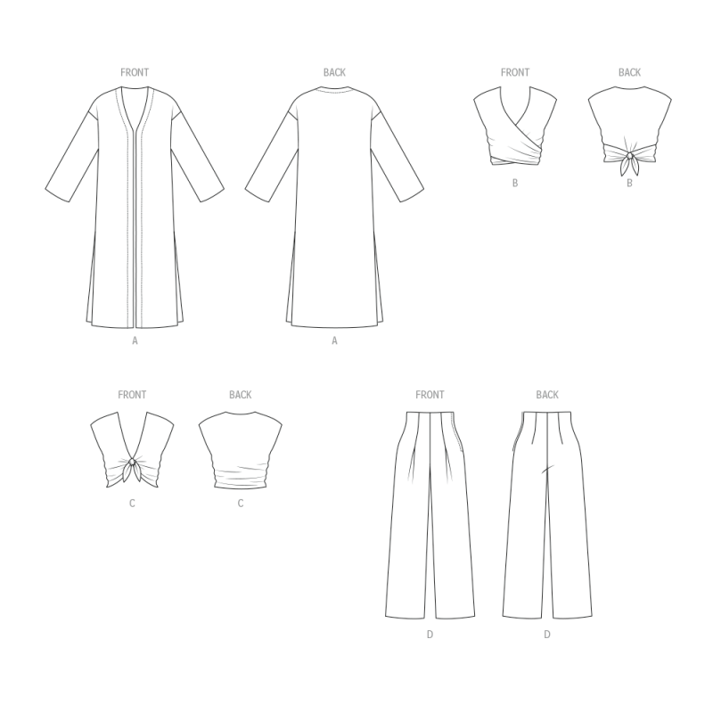 Patron New Look 6796 - Manteau, Tops & Pantalon