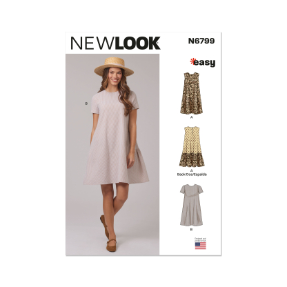 Patron New Look 6799 - Robe avec variantes manches & longueurs