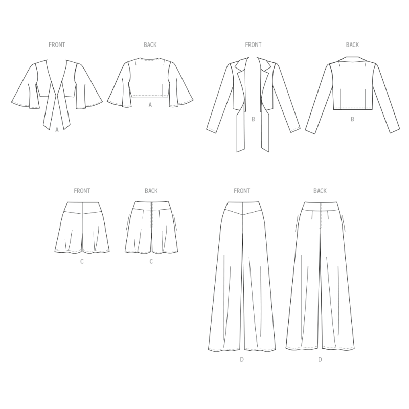 Patron New Look 6801 - Tops, Shorts & Pantalon