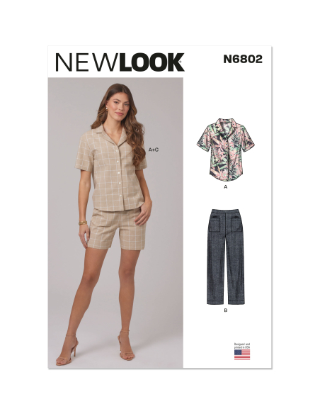 Patron New Look 6802 - Chemise, Pantalon & Short
