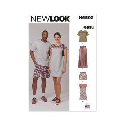 Patron New Look 6805 - Pyjama unisexe & chemise-robe de nuit