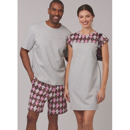 Patron New Look 6805 - Pyjama unisexe & chemise-robe de nuit 2