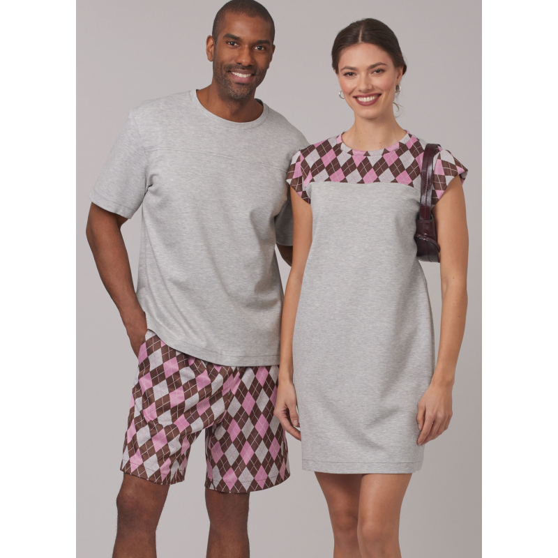 Patron New Look 6805 - Pyjama unisexe & chemise-robe de nuit