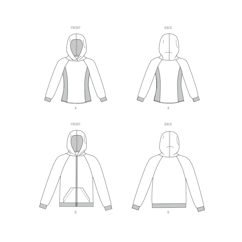 Patron New Look 6806 - Hoodies unisexes confort