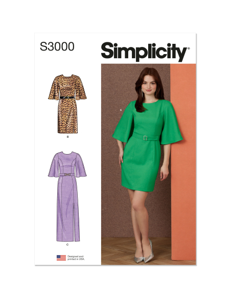 Patron Simplicity 3000.AA (38-46) - Robe ajustée 3 longueurs