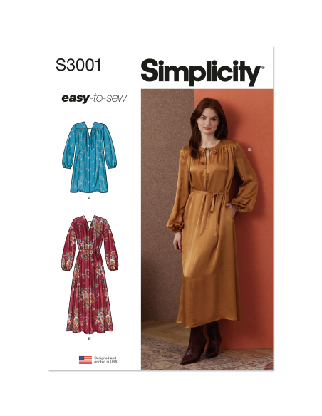Patron Simplicity 3001.K5 (36-44) - Robes à encolure en V
