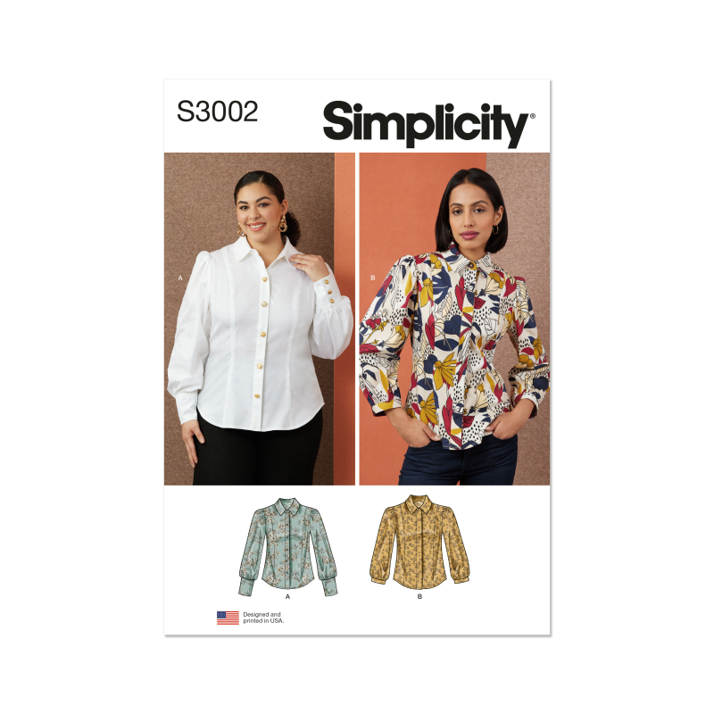 Patron Simplicity 3002.M1 (38-46) - Blouse boutonnée devant