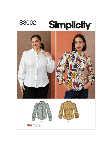Patron Simplicity 3002.W3 (58-66) - Blouse boutonnée devant