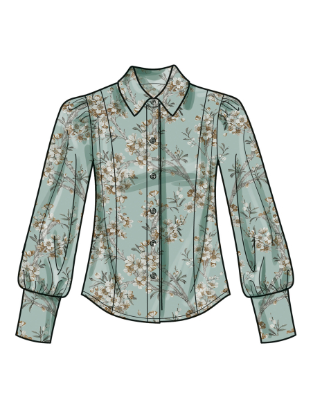 Patron Simplicity 3002.W3 (58-66) - Blouse boutonnée devant