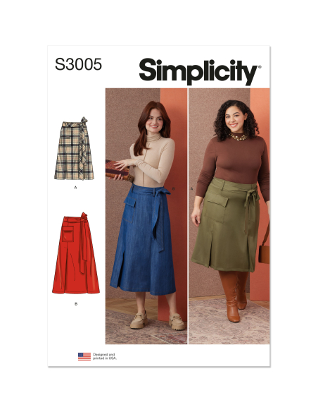 Patron Simplicity 3005.W2 (48-56) - Jupe évasée à panneaux
