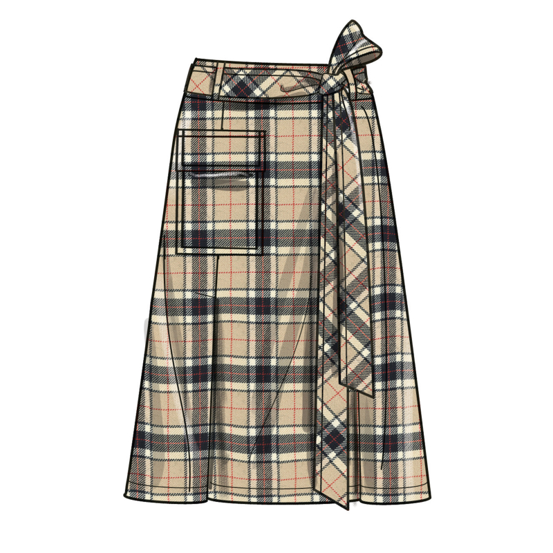 Patron Simplicity 3005.W3 (58-66) - Jupe évasée à panneaux