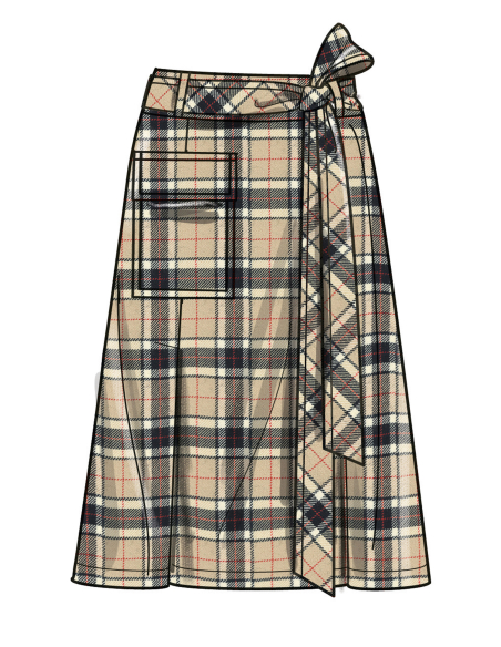 Patron Simplicity 3005.W3 (58-66) - Jupe évasée à panneaux