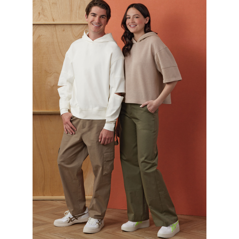 Patron Simplicity 3012.A (34-54) - Veste longue à col cranté et poches plaquées