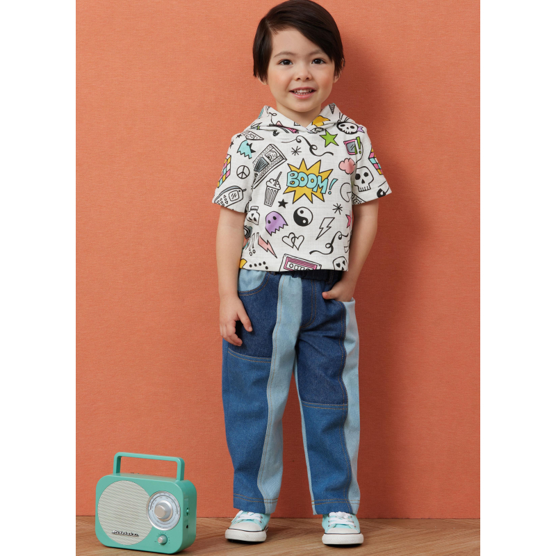 Patron Simplicity 3013.A (6 mois - 4 ans) - T-shirt à capuche et jean