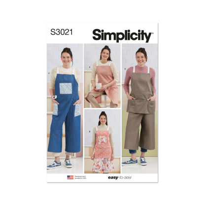Patron Simplicity 3021.A (34-52) - Tablier & pantalon tablier pour femmes