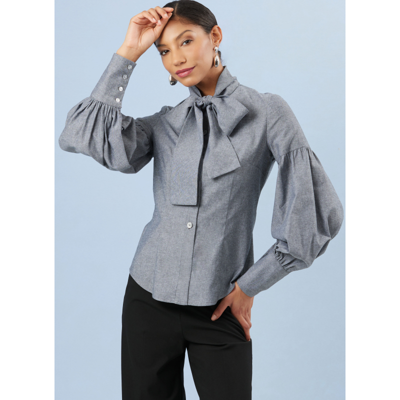 Patron Simplicity 3032.K5 (36-44) - Blouse boutonnée devant avec cols et manches variés