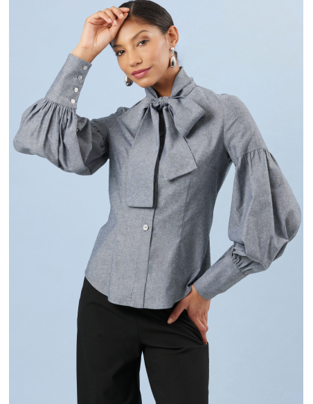 Patron Simplicity 3032.K5 (36-44) - Blouse boutonnée devant avec cols et manches variés