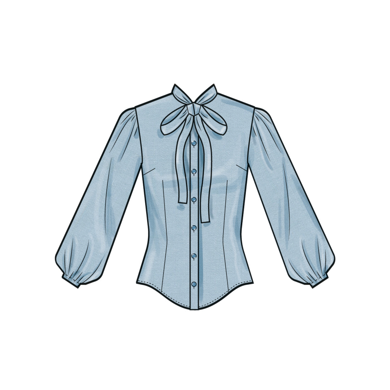 Patron Simplicity 3032.K5 (36-44) - Blouse boutonnée devant avec cols et manches variés