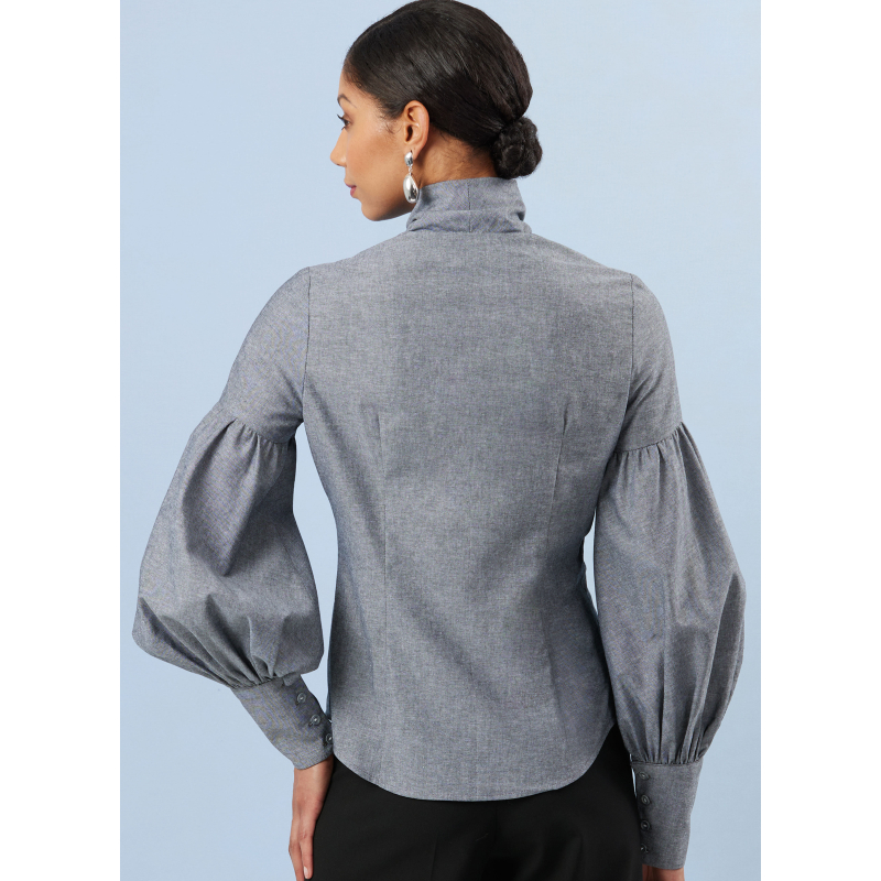 Patron Simplicity 3032.K5 (36-44) - Blouse boutonnée devant avec cols et manches variés