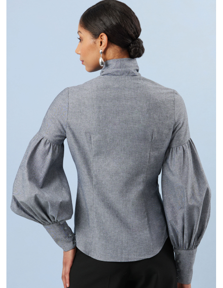 Patron Simplicity 3032.K5 (36-44) - Blouse boutonnée devant avec cols et manches variés