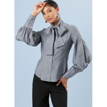 Patron Simplicity 3032.Y5 (46-54) - Blouse boutonnée devant avec cols et manches variés 2