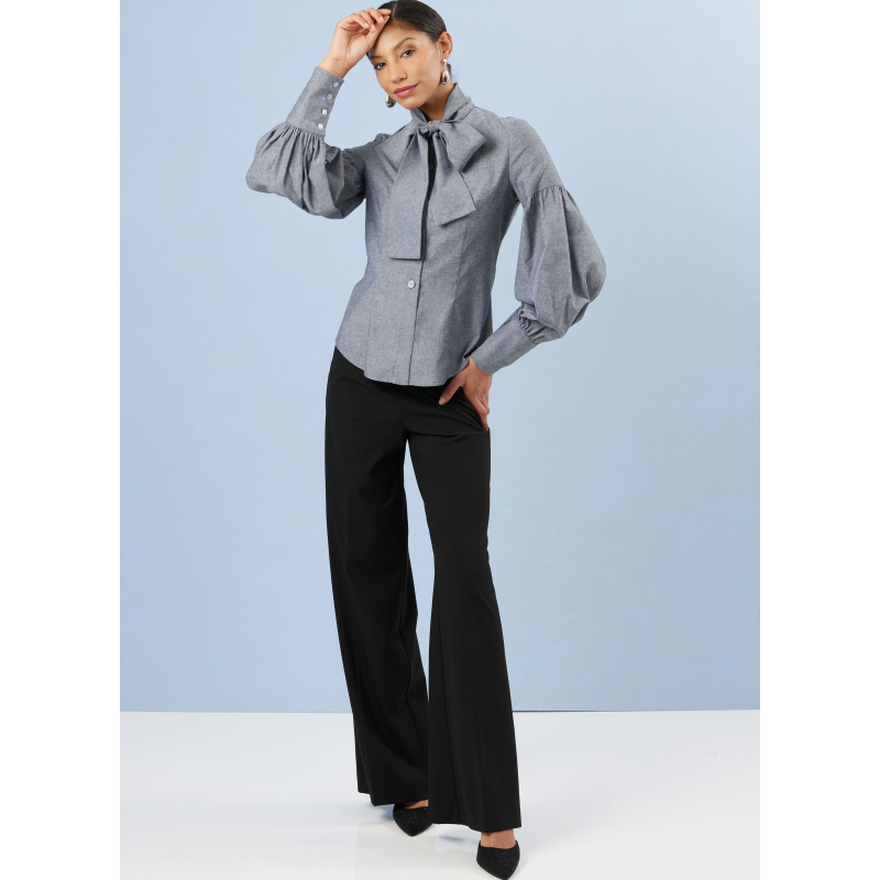 Patron Simplicity 3032.Y5 (46-54) - Blouse boutonnée devant avec cols et manches variés