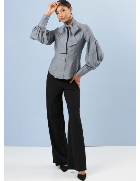Patron Simplicity 3032.Y5 (46-54) - Blouse boutonnée devant avec cols et manches variés
