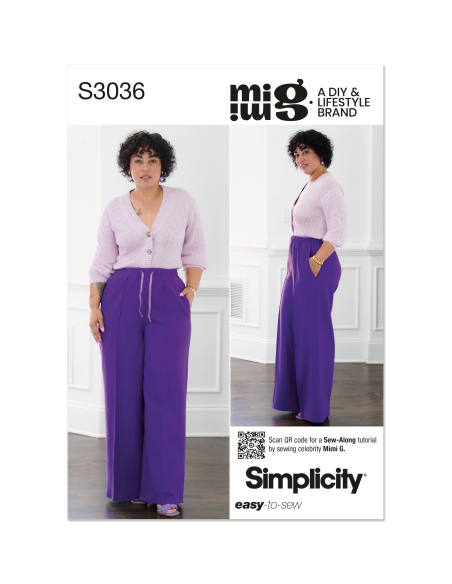 Patron Simplicity 3036.K5 (36-44) - Pantalon jogger pintucks, poches latérales