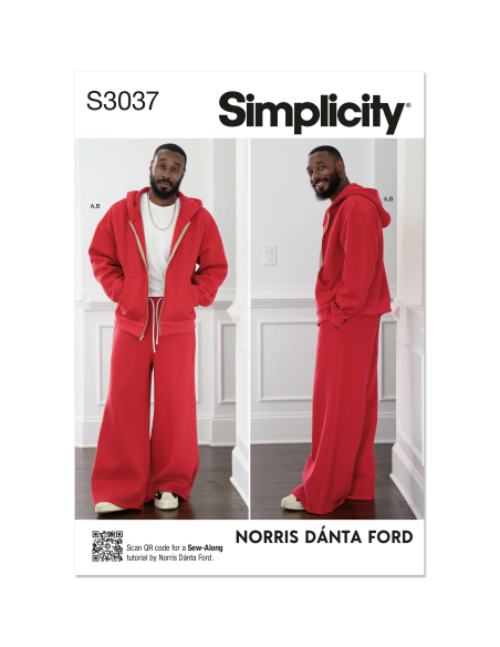 Patron Simplicity 3037.A (36-54) - Sweat zippé oversize & pantalon pull-on