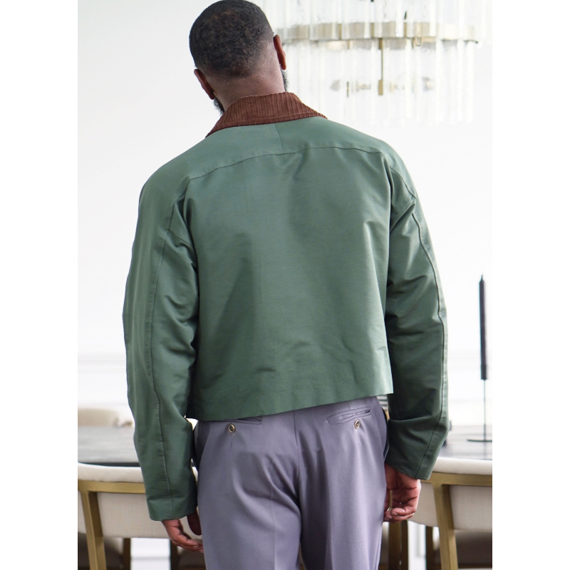Patron Simplicity 3038.A (36-54) - Veste homme ample à zip & col contrastant