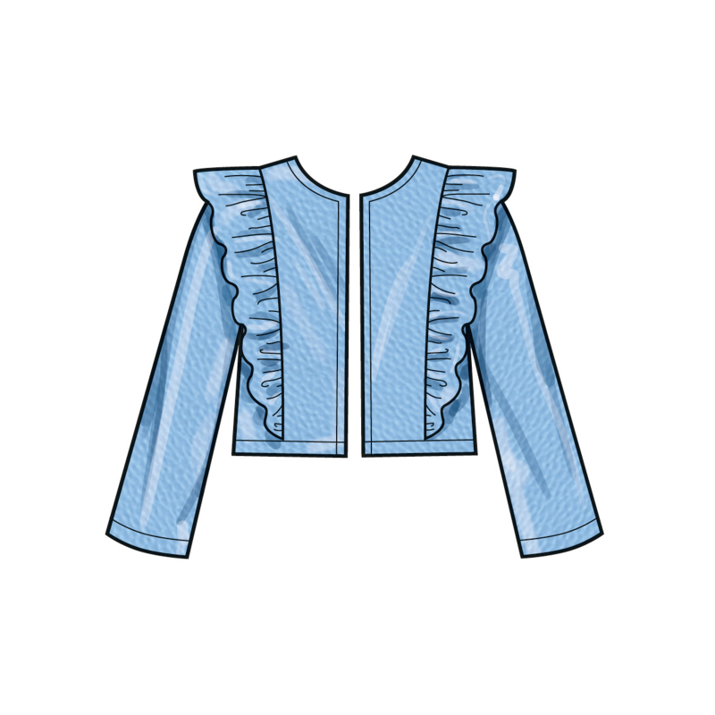 Patron Simplicity 3044.K5 (7-14) - Ensemble enfant : veste à volants, hauts & jupes
