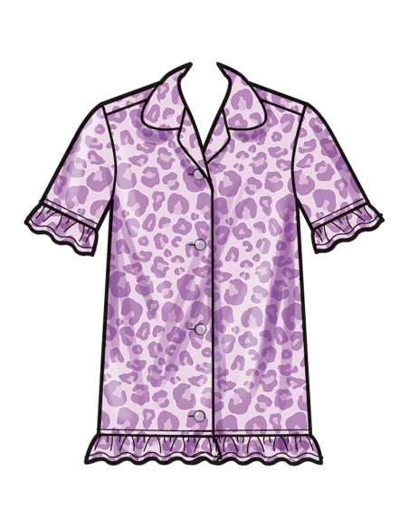 Patron Simplicity 3045.K5 (7-14) - Ensemble lounge enfant : hauts, robe, shorts & pantalons