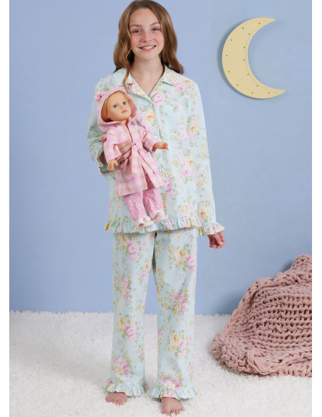 Patron Simplicity 3045.K5 (7-14) - Ensemble lounge enfant : hauts, robe, shorts & pantalons