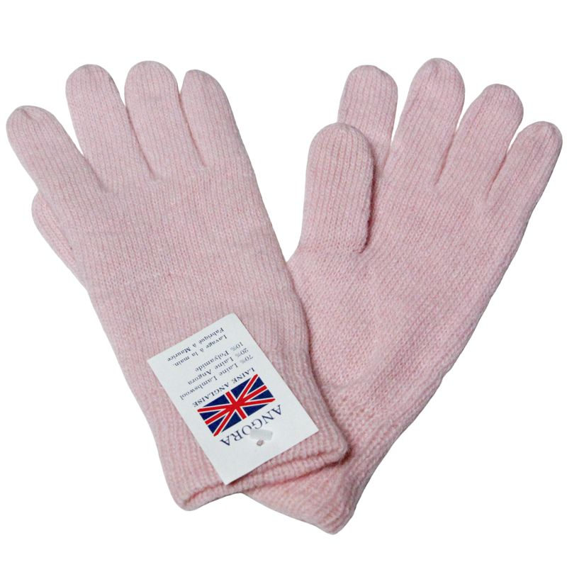 Gants laine & Angora - Rose (Taille S)