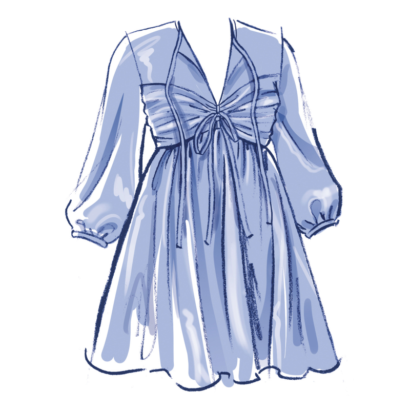 Patron McCall's 8602.K5 (36-44) - Robe babydoll à manches variées