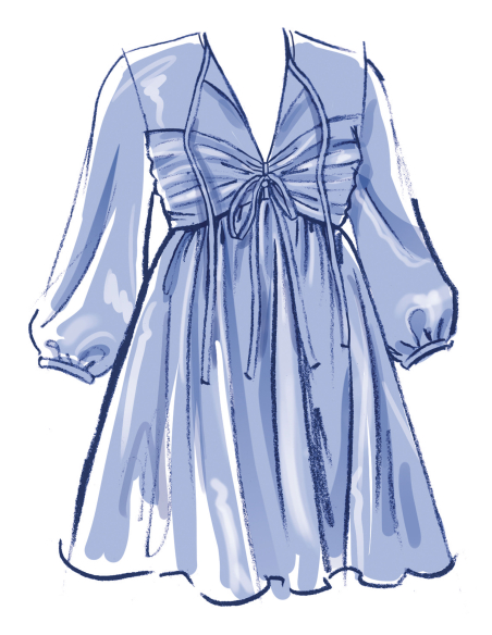 Patron McCall's 8602.K5 (36-44) - Robe babydoll à manches variées
