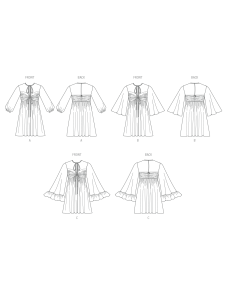 Patron McCall's 8602.K5 (36-44) - Robe babydoll à manches variées