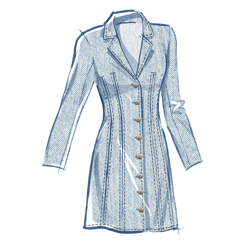 Patron McCall's 8601.U5 (44-52) - Robe boutonnée à col