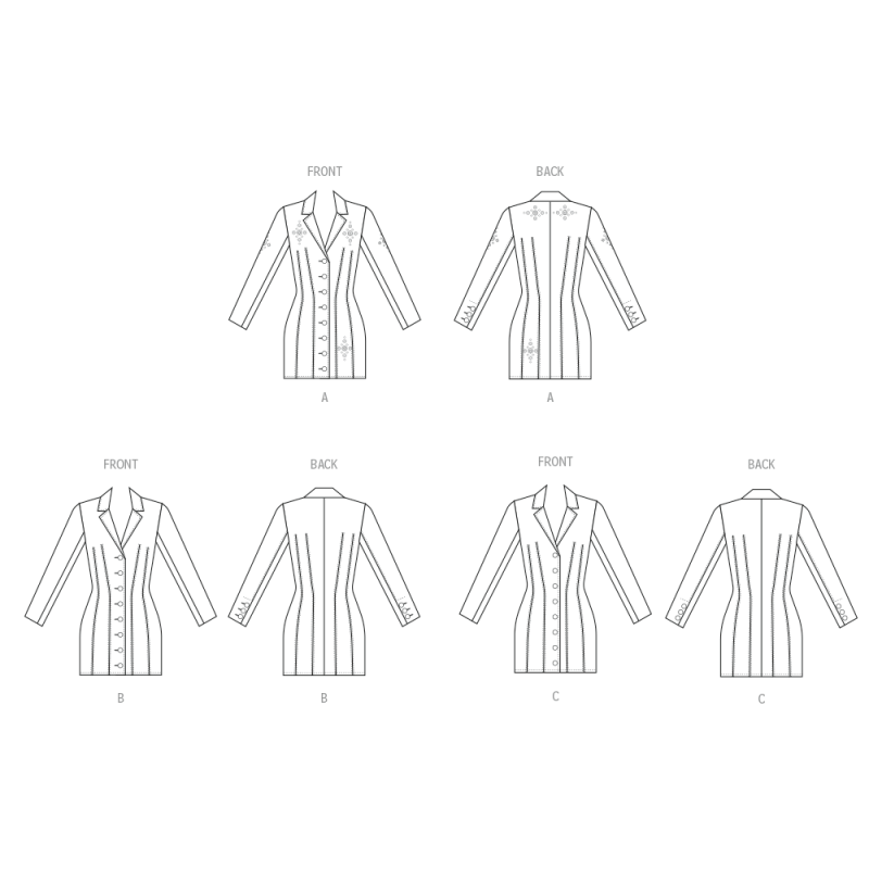Patron McCall's 8601.U5 (44-52) - Robe boutonnée à col