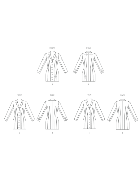 Patron McCall's 8601.U5 (44-52) - Robe boutonnée à col