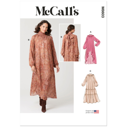 Patron McCall's 8603.D5 (32-40) - Robe ample à ourlets variés