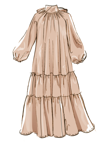 Patron McCall's 8603.D5 (32-40) - Robe ample à ourlets variés