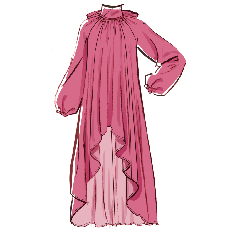 Patron McCall's 8603.D5 (32-40) - Robe ample à ourlets variés