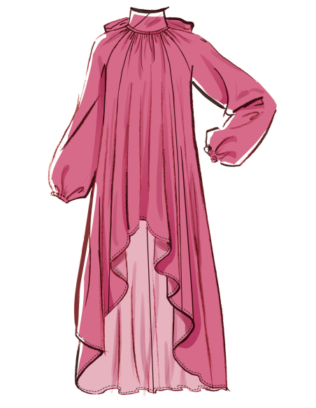 Patron McCall's 8603.D5 (32-40) - Robe ample à ourlets variés